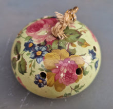 Load image into Gallery viewer, Ye Olde Ceramic Pomander, Aidees of Torquay Bovey Tracey Devon Rose Flower Pomander, Closet &amp; Drawer Sachet from England
