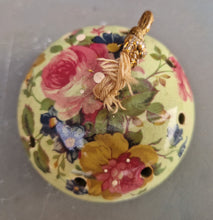 Load image into Gallery viewer, Ye Olde Ceramic Pomander, Aidees of Torquay Bovey Tracey Devon Rose Flower Pomander, Closet &amp; Drawer Sachet from England
