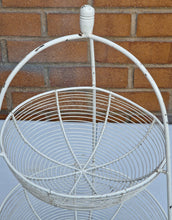 Load image into Gallery viewer, Vintage French style metal wire work fruits and vegetable basket 2 tier 49cm High Painted Cream
