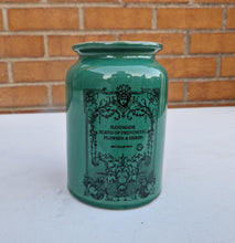 Load image into Gallery viewer, Vintage Green Stoneware Ceramic Jar Handmade Blend Of Provincial Flowers &amp; Herbs No Lid
