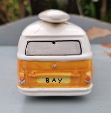 Load image into Gallery viewer, Ceramic Camper Van with Surfboard Figure Yellow 8 Ball Salt / Pepper Shaker Spice Pot
