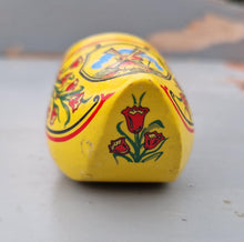 Load image into Gallery viewer, Vintage Dutch clog Yellow clog Wooden Shoe, Dutch shoe , Holland, Hand Carved, Hand Painted, Home Decor Traditional shoe Souvenir clog
