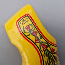 Load image into Gallery viewer, Vintage Dutch clog Yellow clog Wooden Shoe, Dutch shoe , Holland, Hand Carved, Hand Painted, Home Decor Traditional shoe Souvenir clog
