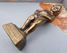 Load image into Gallery viewer, Vintage Bruxelles Heavy Brass Figure Figurine Statue Belgium 1960s Large Size 19cm Tall
