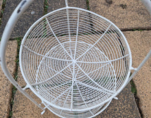 Load image into Gallery viewer, Vintage French style metal wire work fruits and vegetable basket 2 tier 49cm High Painted Cream
