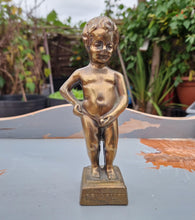 Load image into Gallery viewer, Vintage Bruxelles Heavy Brass Figure Figurine Statue Belgium 1960s Large Size 19cm Tall
