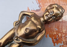 Load image into Gallery viewer, Vintage Bruxelles Heavy Brass Figure Figurine Statue Belgium 1960s Large Size 19cm Tall
