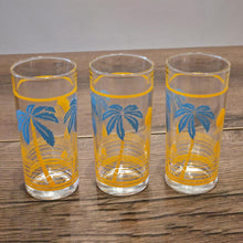 Load image into Gallery viewer, Vintage Mid-Century Palm Tree and Sailboat Glasses Set of 3 1950s
