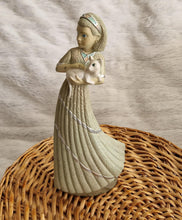 Load image into Gallery viewer, Vintage Ivory Princess Enesco Parastone Lady Holding Abyssinian Cat Figurine
