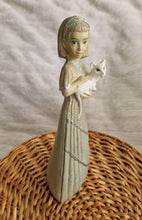 Load image into Gallery viewer, Vintage Ivory Princess Enesco Parastone Lady Holding Abyssinian Cat Figurine
