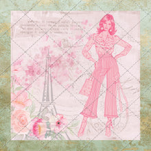 Load image into Gallery viewer, Vintage Retro Fashion Printable Pink Theme Fashion Junk Journal Pages Digital Papers 70s Fashion Scrapbook Supplies Fashion Show Ephemera
