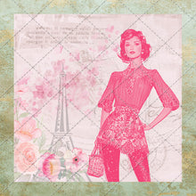 Load image into Gallery viewer, Vintage Retro Fashion Printable Pink Theme Fashion Junk Journal Pages Digital Papers 70s Fashion Scrapbook Supplies Fashion Show Ephemera
