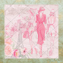 Load image into Gallery viewer, Vintage Retro Fashion Printable Pink Theme Fashion Junk Journal Pages Digital Papers 70s Fashion Scrapbook Supplies Fashion Show Ephemera
