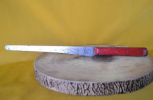 Load image into Gallery viewer, Vintage Petty's Celebrated Hand Forged Kitchen Knife, Steel, Red Wooden Handle, Made In England, Kitchenalia
