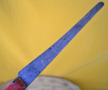 Load image into Gallery viewer, Vintage Petty's Celebrated Hand Forged Kitchen Knife, Steel, Red Wooden Handle, Made In England, Kitchenalia
