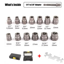 Load image into Gallery viewer, 14PCS Damaged Bolt &amp; Screw Extractor Set – Heavy Duty Cr-Mo Twist Socket Tool Kit for Removing Stripped, Rusted &amp; Rounded Nuts and Lug Nuts

