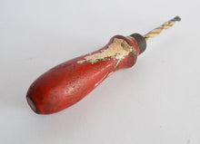 Load image into Gallery viewer, Rare Vintage Hobbies / Craft Spiral Hand Drill With Red Wooden Handle, Hand Tool
