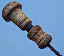 Load image into Gallery viewer, Antique Archimedes drill tool, Spiral Push Hand Drill, old hand drill
