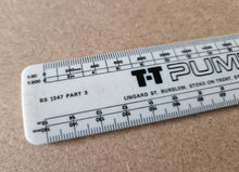 Load image into Gallery viewer, VINTAGE TT PUMPS PLASTIC RULER Advertising Promotion British Made Rule White
