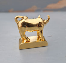 Load image into Gallery viewer, Crystal Temptations 24K Gold-Plated Taurus Zodiac Figurine with Swarovski Components – Elegant Collectible Gift
