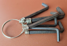 Load image into Gallery viewer, 6 Allen keys On key Ring , Vintage Tools
