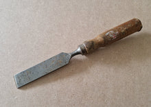 Load image into Gallery viewer, Vintage Cast Steel Wooden Handle 1" Chisel Carpenter  Tool 27cm long
