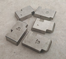 Load image into Gallery viewer, Set of 5 Vintage Metal Thread Chaser Die 3/8, 1/2, 5/8, 3/4 - AMS &amp; S Mar
