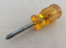 Load image into Gallery viewer, Vintage Phillips Stubby Screwdriver – Amber Handle – 9cm Long
