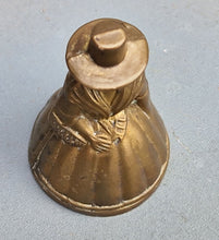 Load image into Gallery viewer, Vintage brass Lady Miniature Bell figurine collectible old bell
