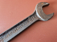 Load image into Gallery viewer, Vintage Spearpoint England Open End Wrench 3/8W X 7/16W, 7/16BSF X 1/2BSF
