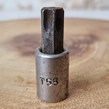 Load image into Gallery viewer, Vintage T55 Male Torx Bit Star Socket 3/8" Drive Standard Internal
