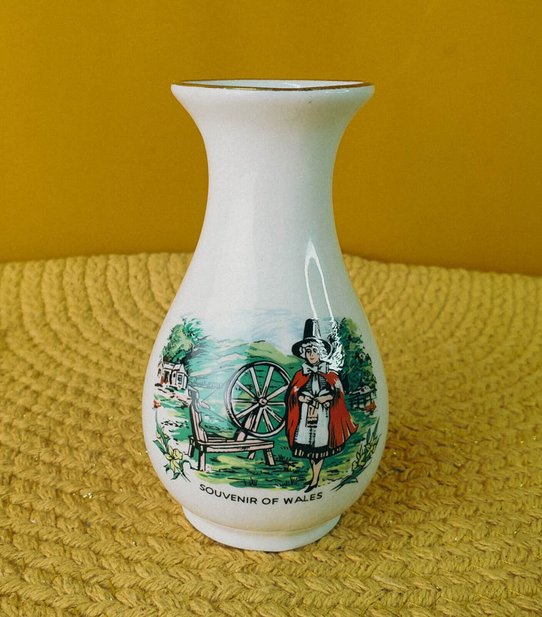 James Kent Old Foley Vintage Souvenir Of Wales Small Vase