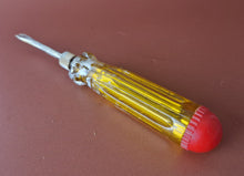 Load image into Gallery viewer, Adaptable screwdriver multi screwdriver with 7 multi bits , Yellow Clear Plastic
