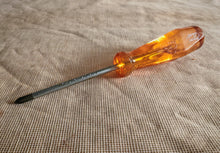 Load image into Gallery viewer, Title: CK Phillips Screwdriver – Made in England – Vintage Amber Handle – 13.5cm
