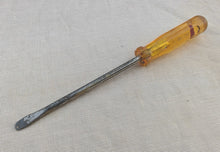 Load image into Gallery viewer, Vintage Flathead Screwdriver – Amber Handle – 24.5cm Long
