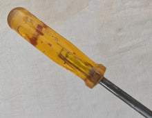 Load image into Gallery viewer, Vintage Flathead Screwdriver – Amber Handle – 24.5cm Long
