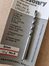 Load image into Gallery viewer, Black &amp; Decker Proline Masonry Drill Bit A8226 , 5mm / No.8 New In Pack
