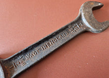 Load image into Gallery viewer, Vintage Spearpoint England Open End Wrench 3/8W X 7/16W, 7/16BSF X 1/2BSF
