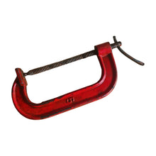 Load image into Gallery viewer, Title: Vintage G Clamp / C Clamp – Cast Iron – Red – 23.5cm x 10.5cm Heavy Duty
