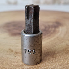 Load image into Gallery viewer, Vintage T55 Male Torx Bit Star Socket 3/8" Drive Standard Internal
