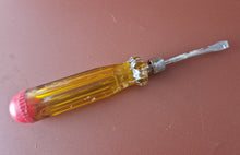 Load image into Gallery viewer, Adaptable screwdriver multi screwdriver with 7 multi bits , Yellow Clear Plastic
