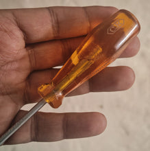 Load image into Gallery viewer, Title: CK Phillips Screwdriver – Made in England – Vintage Amber Handle – 13.5cm
