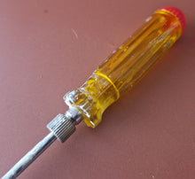 Load image into Gallery viewer, Adaptable screwdriver multi screwdriver with 7 multi bits , Yellow Clear Plastic
