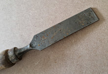 Load image into Gallery viewer, Vintage Cast Steel Wooden Handle 1" Chisel Carpenter  Tool 27cm long

