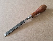 Load image into Gallery viewer, Vintage Cast Steel Wooden Handle Chisel Carpenter  Tool 19cm long
