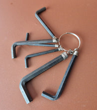 Load image into Gallery viewer, 6 Allen keys On key Ring , Vintage Tools
