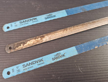 Load image into Gallery viewer, 3 x Hacksaw Blades Sandvik 703 12" and 1 Unbranded Blade
