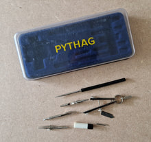 Load image into Gallery viewer, Vintage Pythag drafting compass drawing set In Case

