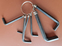 Load image into Gallery viewer, 6 Allen keys On key Ring , Vintage Tools
