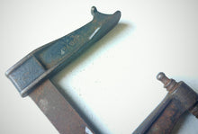 Load image into Gallery viewer, Vintage Forged Steel Bar Clamp with Wooden Handle Adjustable Sliding Arm Tool
